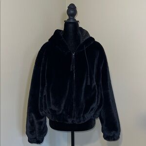 PACSUN LA HEARTS FAUX FUR HOODED JACKET